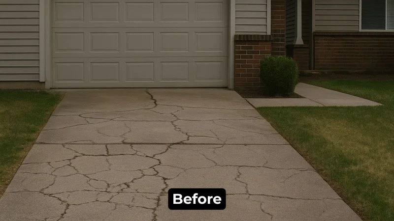 Concrete Contractors Sacramento, Concrete Company Sacramento, CA 11 Before - Driveway Transformation
