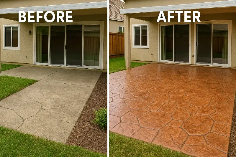 Our Projects 2 Stamped Patio Makeover