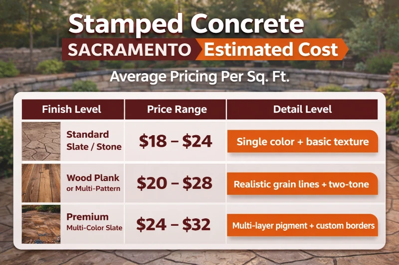 Sacramento Stamped Concrete | Trusted Stamped Concrete Sacramento Specialists 2 Stamped Concrete Sacramento Estimated Cost